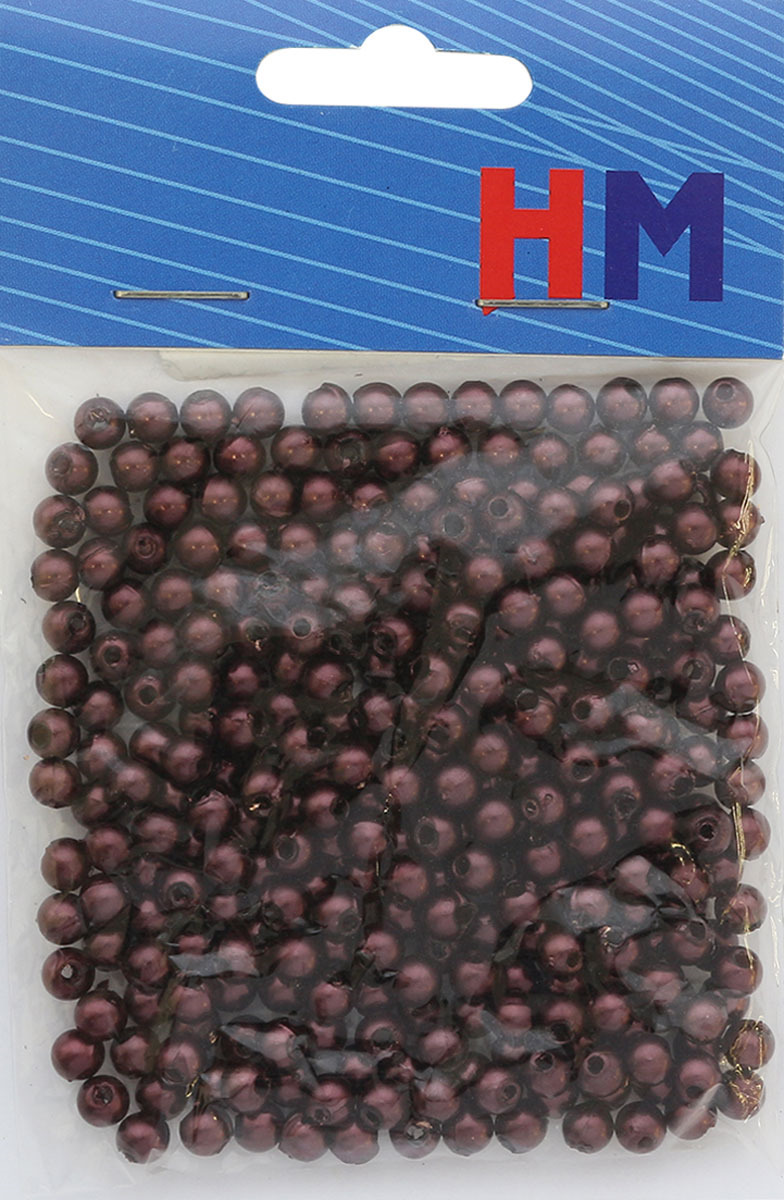 фото Бусины H&M, круглые, цвет: фиолетовый, 5 мм, 25 г
