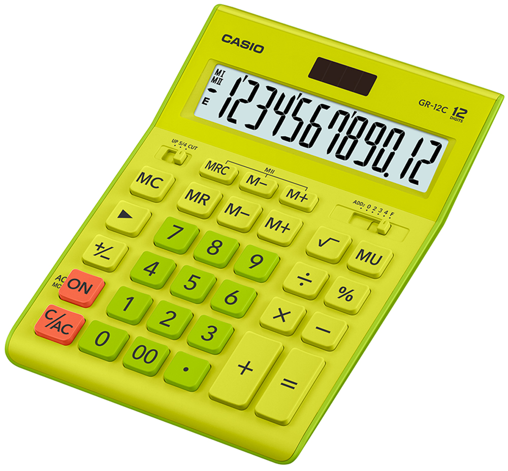 Калькулятор настольный Casio GR-12C-GN цвет салатовый Калькулятор настольный Casio GR-12C-GN цвет салатовый