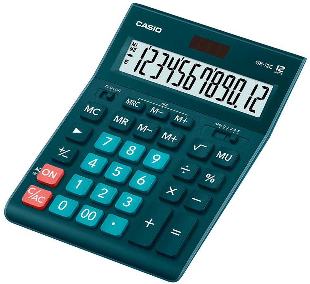 Калькулятор настольный Casio GR-12C-DG цвет темно-зеленый Калькулятор настольный Casio GR-12C-DG цвет темно-зеленый