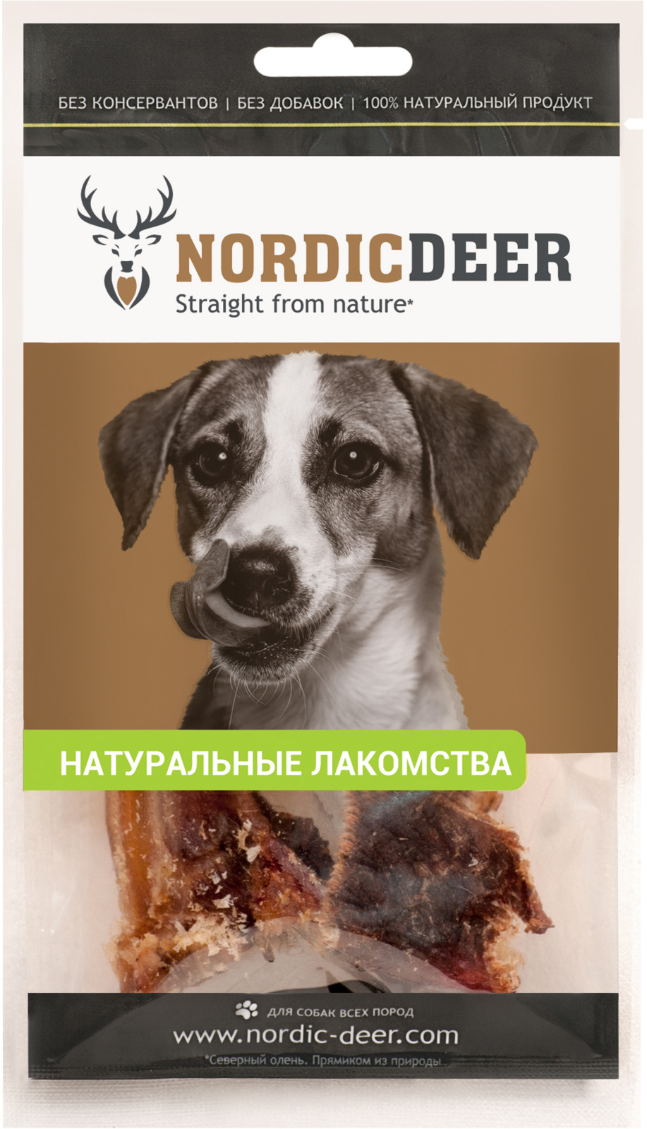 фото Лакомство для собак Nordic Deer "Бычий корень мясные хрустики", 40 г