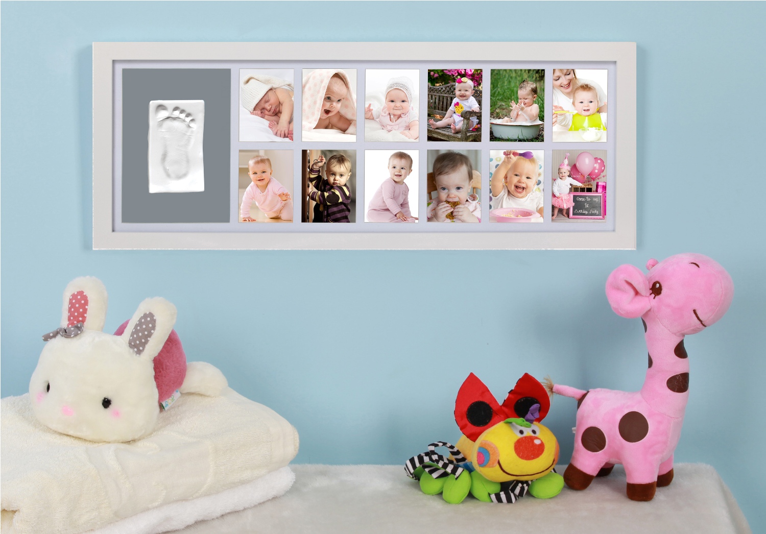 фото Рамка для детского отпечатка "12 месяцев", белая Adora