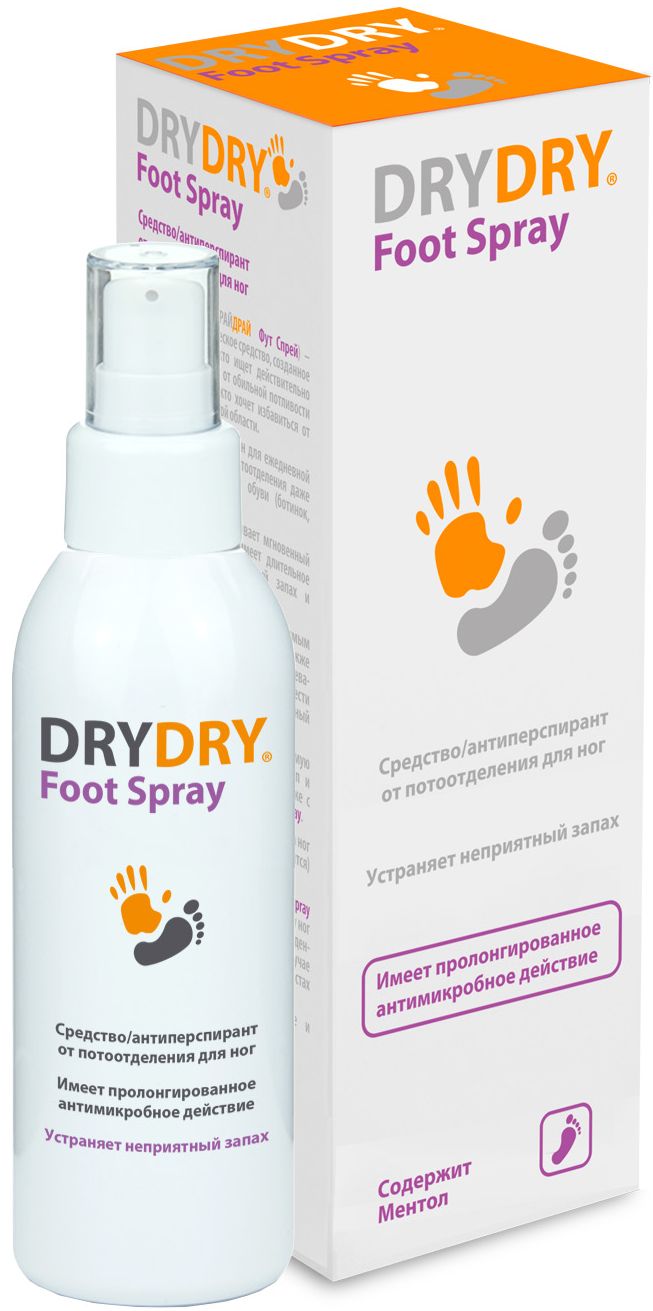 Дезодорант Dry Dry Foot Spray / Драй Драй Фут Спрей, 100 мл. – средство от потоотделения для ног, 13