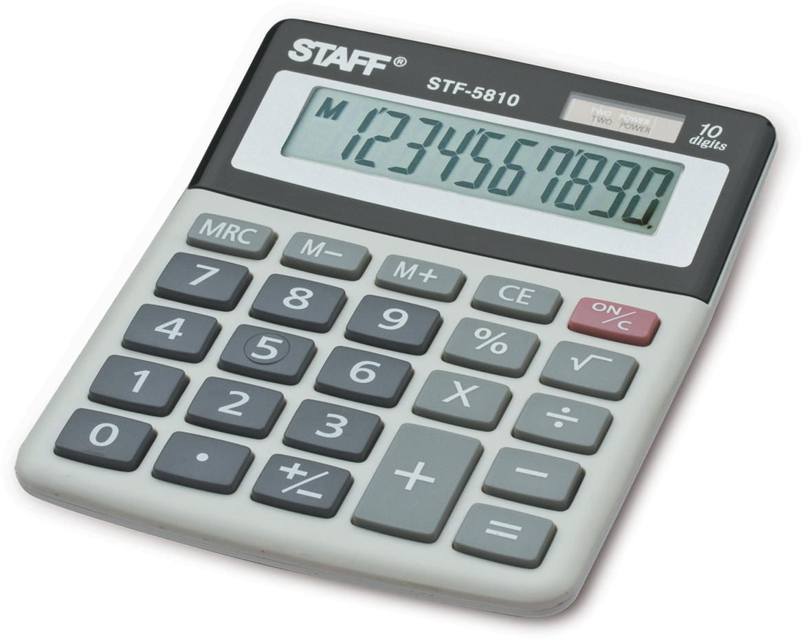 Калькулятор staff настольный STF-5810, 10-разряд., двойное питание, 134х107мм
