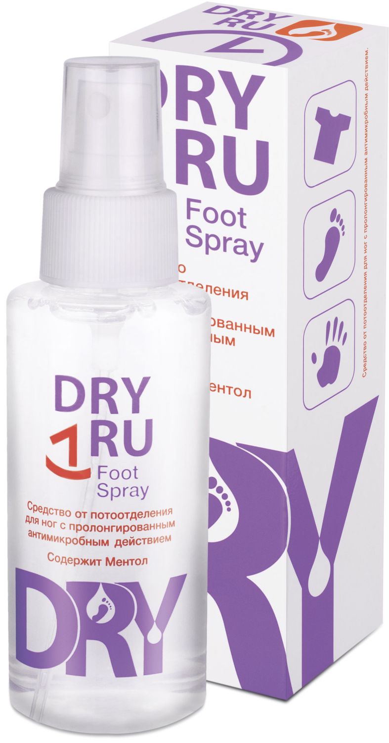 фото Дезодорант для ног Dry RU Foot Spray / Драй РУ Фут Спрей, 100 мл.