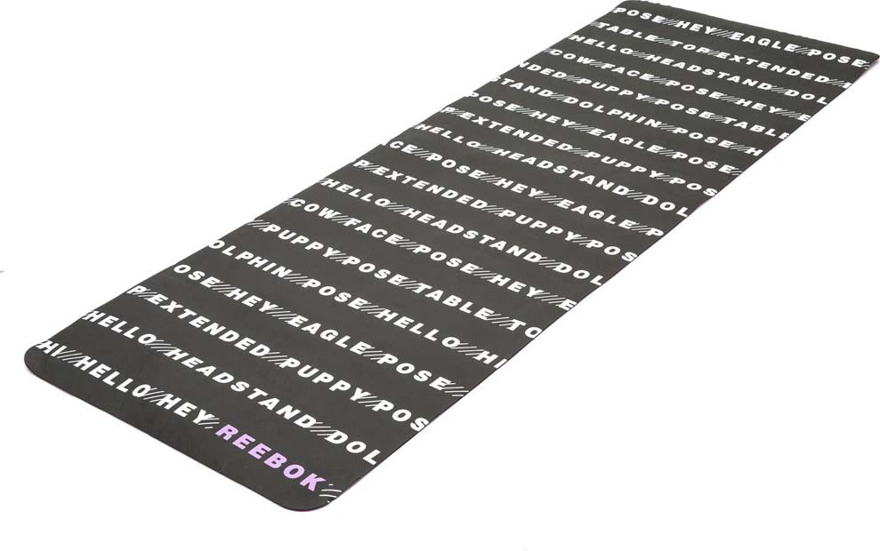 Коврик тренировочный Reebok Yoga Mat Crosses-Hi, цвет: черный, толщина 4 мм, длина 173 см