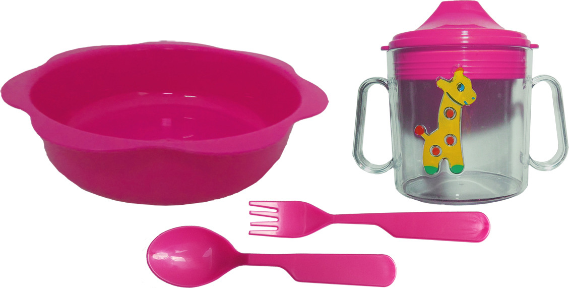 фото Приборы для кормления АртХаус набор детской посуды розовый, розовый