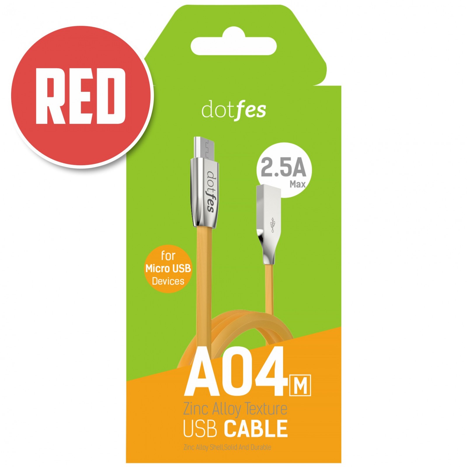 фото USB кабель micro Dotfes A04M (1 м), Red