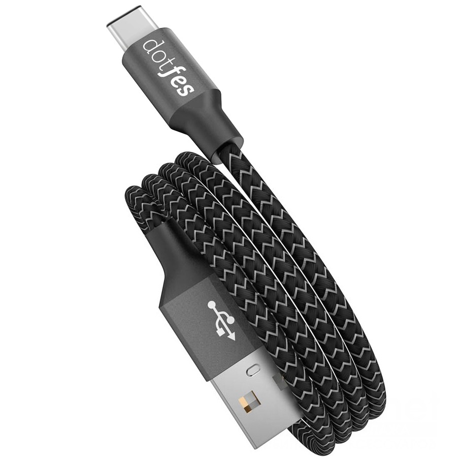 фото USB кабель Type-C Dotfes A06T Dual Color (1m), black