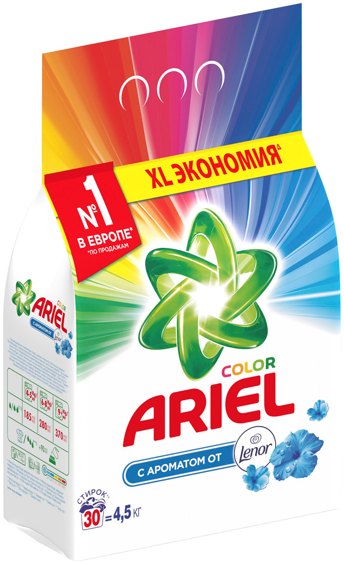 фото Стиральный порошок Ariel Automat "Чистота Deluxe Touch of Lenor Fresh Color", 4,5 кг