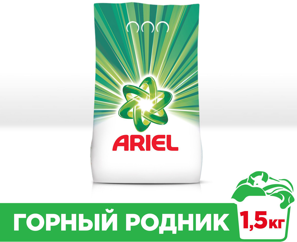 фото Стиральный порошок Ariel "Горный родник", автомат, 1,5 кг