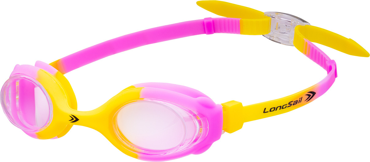 Очки для плавания детские Longsail Kids Crystal, цвет: желтый, розовый. L041231