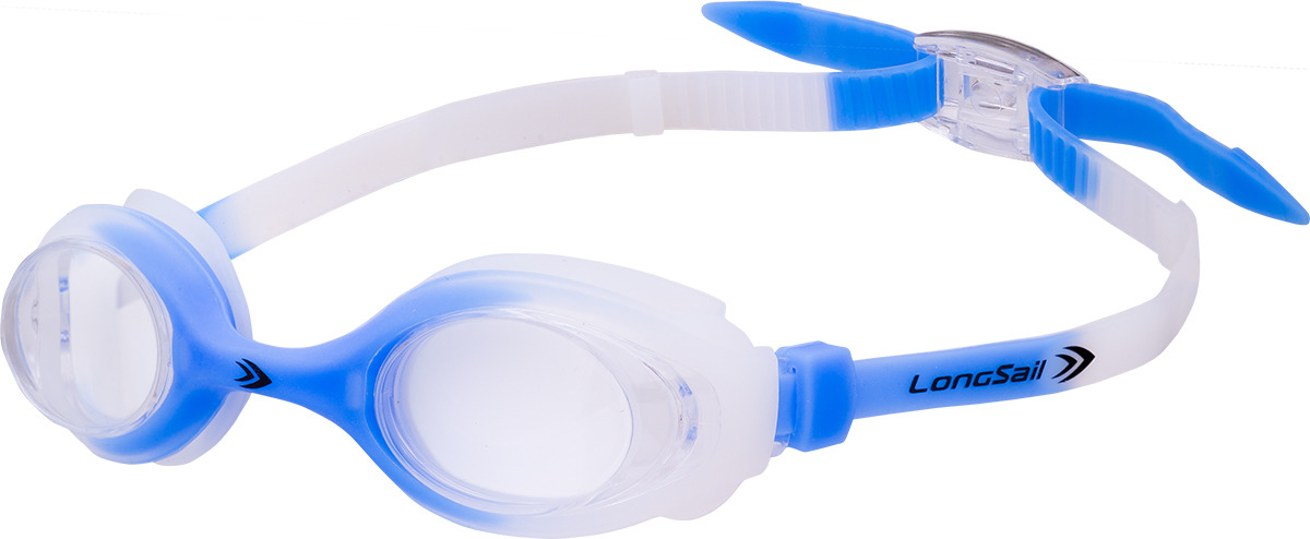 Очки для плавания детские Longsail Kids Crystal, цвет: голубой, белый. L041231
