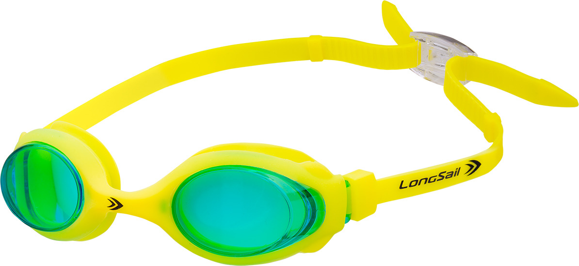Очки для плавания детские Longsail Kids Marine, цвет: зеленый, желтый. L041020