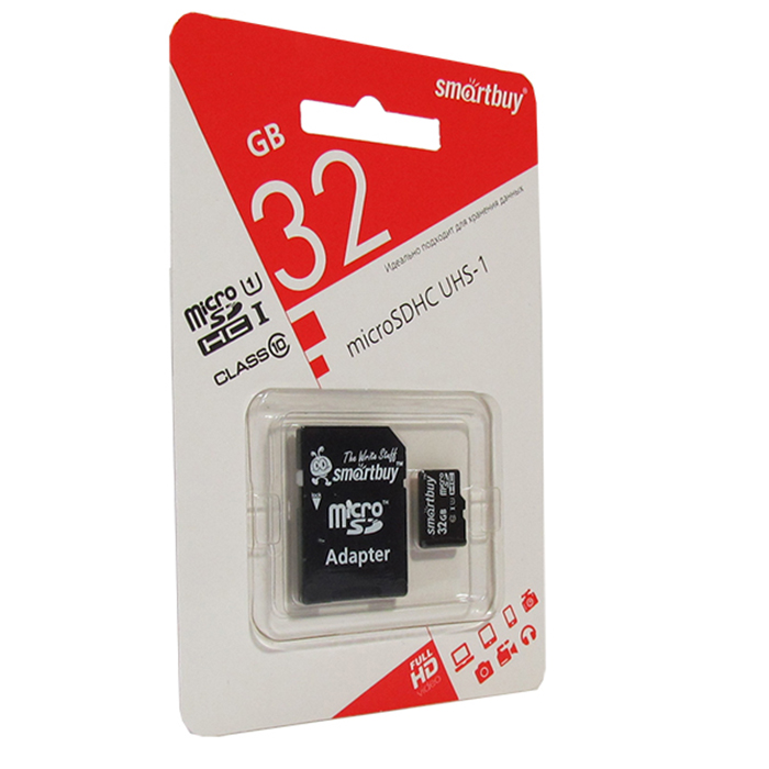 фото Карта памяти SmartBuy 32GB Class 10 UHS-1 + adapter