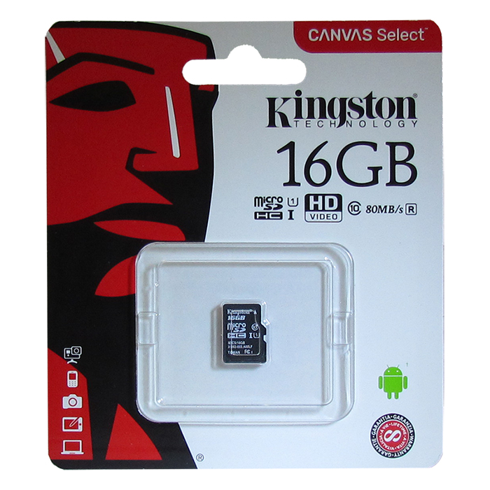 фото Карта памяти Kingston Canvas Select, SDCS/16GBSP, черный