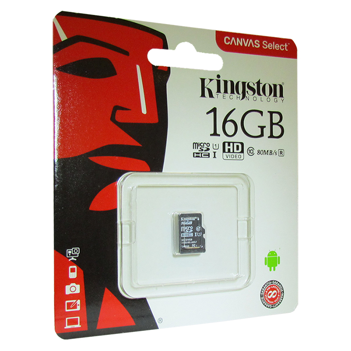 фото Карта памяти Kingston Canvas Select, SDCS/16GBSP, черный