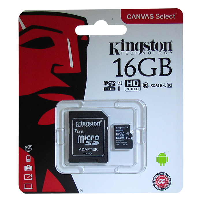 фото Карта памяти Kingston Canvas Select, SDCS/16GB, черный