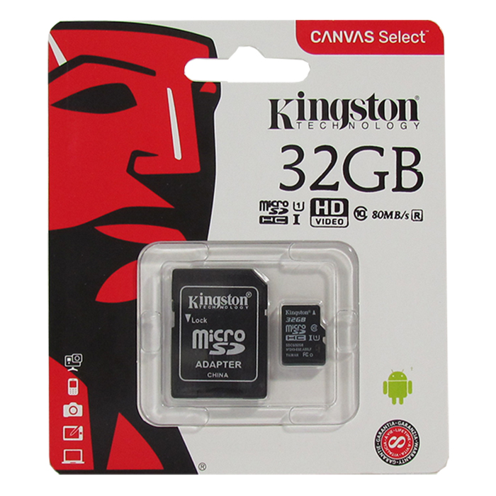 фото Карта памяти Kingston Canvas Select 32GB UHS-I U1, черный