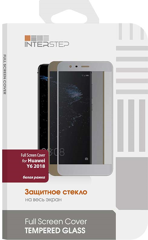 фото Защитное стекло Interstep 2.5D для Huawei Y6 Prime 2018, White