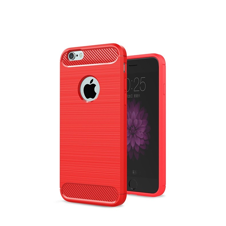 Чехол Eva для Apple IPhone 6/6s, силиконовый, цвет: красный, карбон