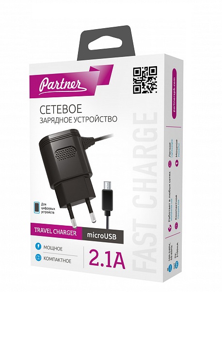 фото СЗУ Partner microUSB, 2.1А