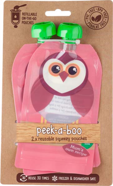 фото Контейнеры для хранения детского питания и кормления Peek-a-boo New, многоразовые, цвет: розовый, 150 мл, 2 шт