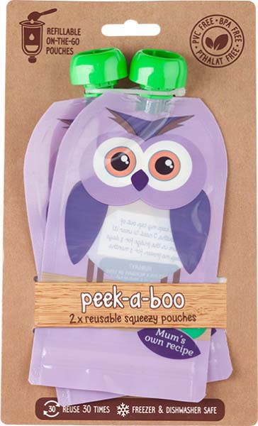 фото Контейнеры для хранения детского питания и кормления Peek-a-boo New, многоразовые, цвет: фиолетовый, 150 мл, 2 шт