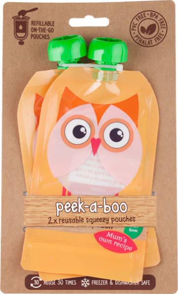фото Контейнеры для хранения детского питания и кормления Peek-a-boo New, многоразовые, цвет: оранжевый, 150 мл, 2 шт