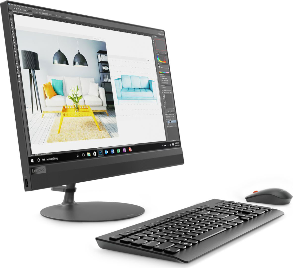 фото Моноблок Lenovo IdeaCentre 520-22IKU, F0D500EHRK, 21.5", черный