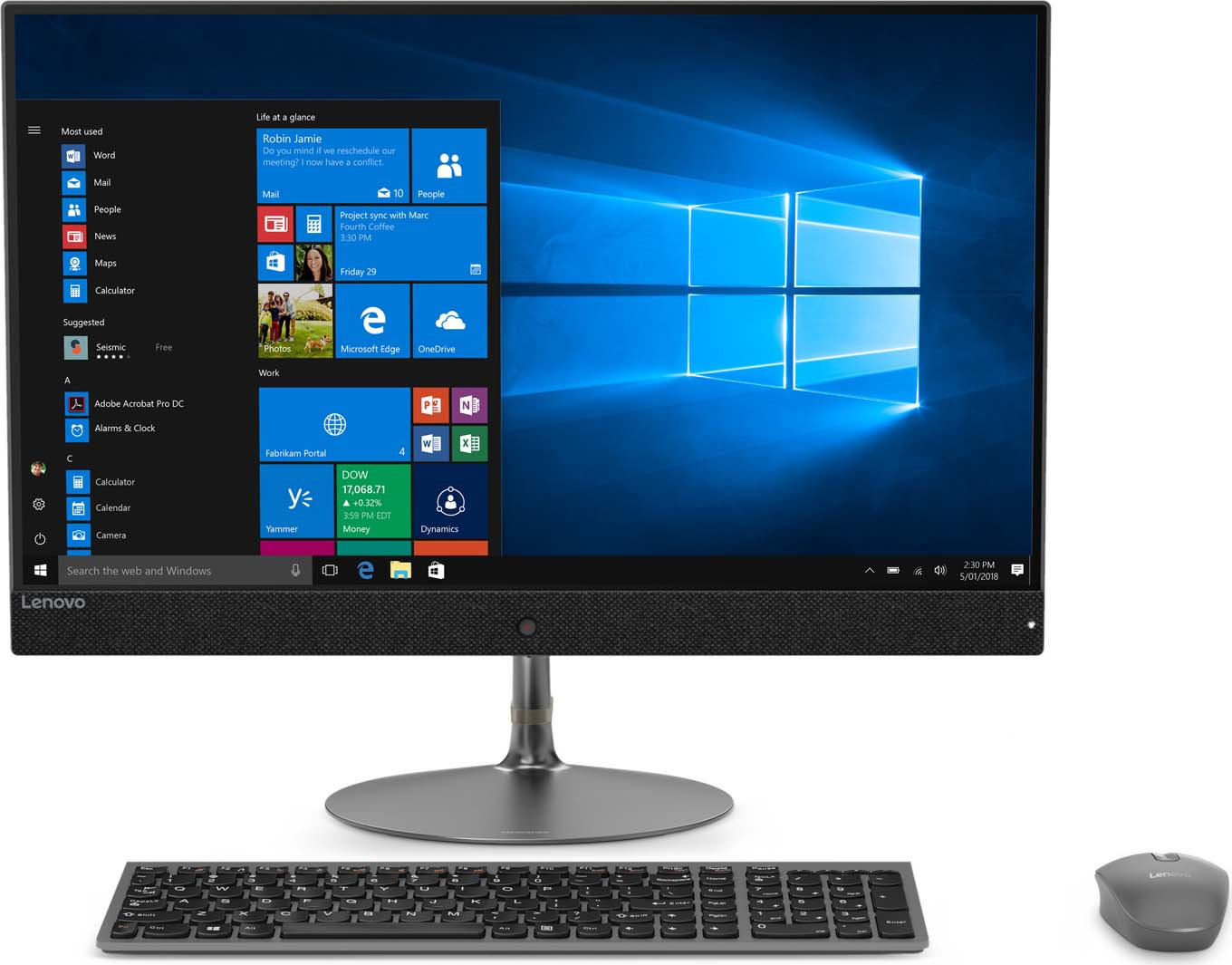 фото Моноблок Lenovo IdeaCentre 730S-24IKB, F0DY001PRK, 23.8", серый