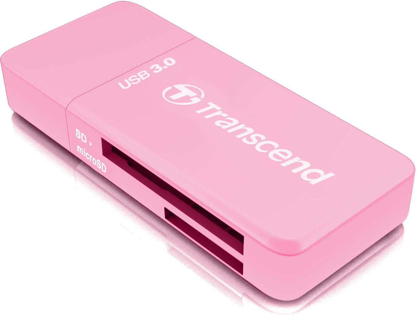 фото Картридер Transcend RDF5, USB 3.0, для карт памяти SD/microSD с поддержкой UHS-I, цвет: розовый