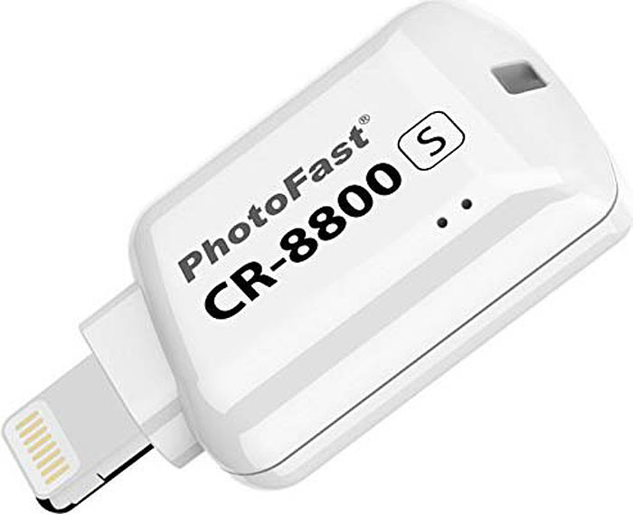 фото Картридер PhotoFast CR-8800S Lightning, для карт памяти microSD, для iOS устройств с поддержкой приложения GoPro App, цвет: серебристый