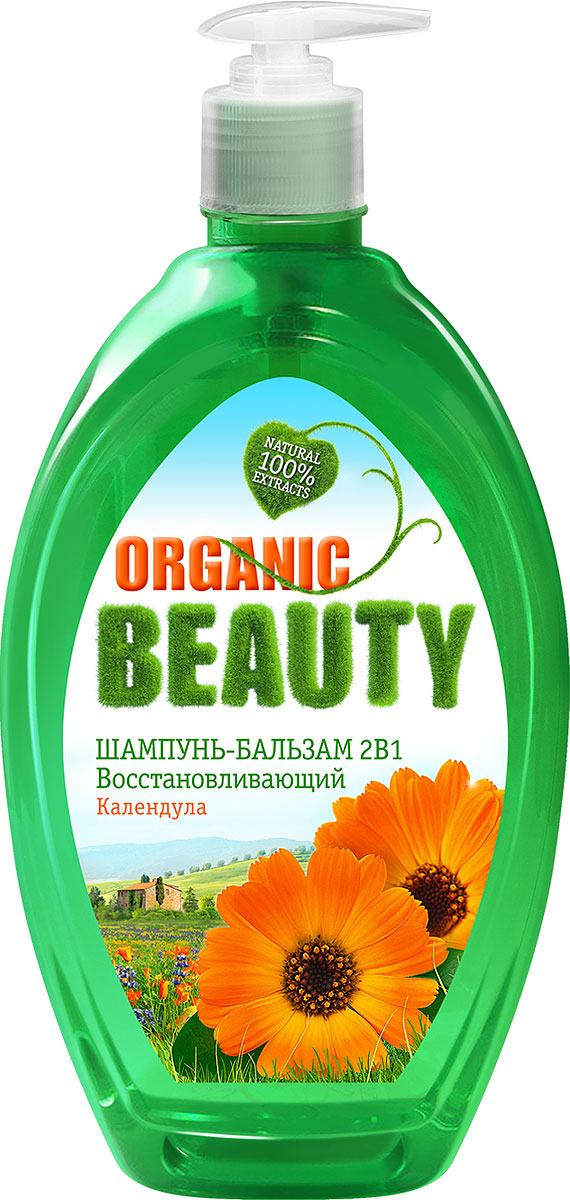 фото Шампунь-бальзам для волос 2в1 Organic Beauty "Восстанавливающий", 1 л