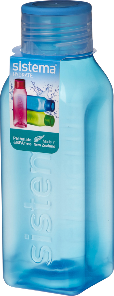 Бутылка для воды Sistema, цвет: синий, 475 мл