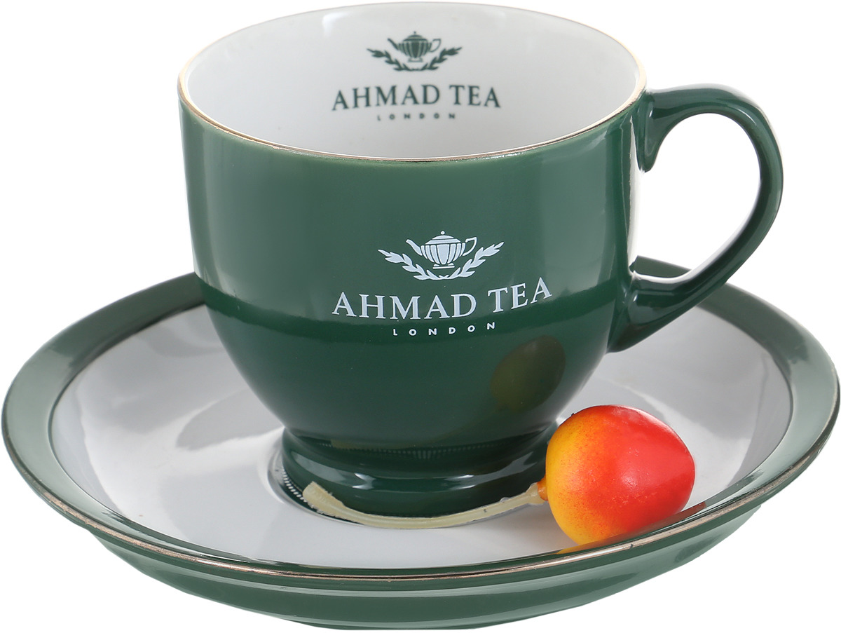 фото Чайная пара "Ahmad Tea", цвет: темно-зеленый, белый, 2 предмета