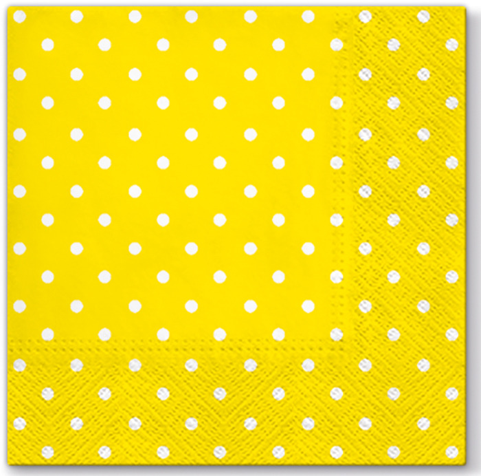 фото Салфетки бумажные PAW "Горох желтый", 33 х 33 см, 20 шт
