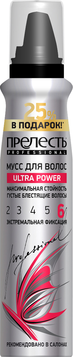 фото Мусс для укладки волос Прелесть Professional Ultra Power, экстремальной фиксации, 160 мл