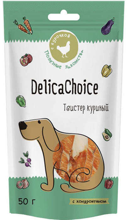 фото Лакомство для собак DelicaChoice "Твистер куриный", 50 г