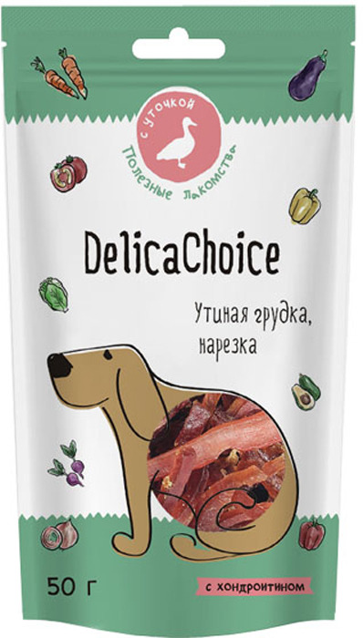 фото Лакомство для собак DelicaChoice "Утиная грудка", нарезка, 50 г