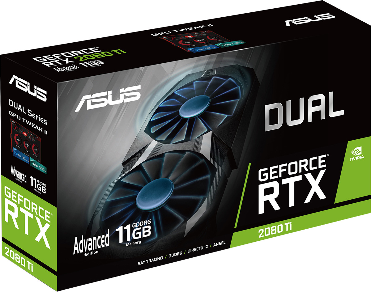 фото Видеокарта ASUS Dual GeForce RTX 2080 Ti Advanced 11GB, DUAL-RTX2080TI-A11G