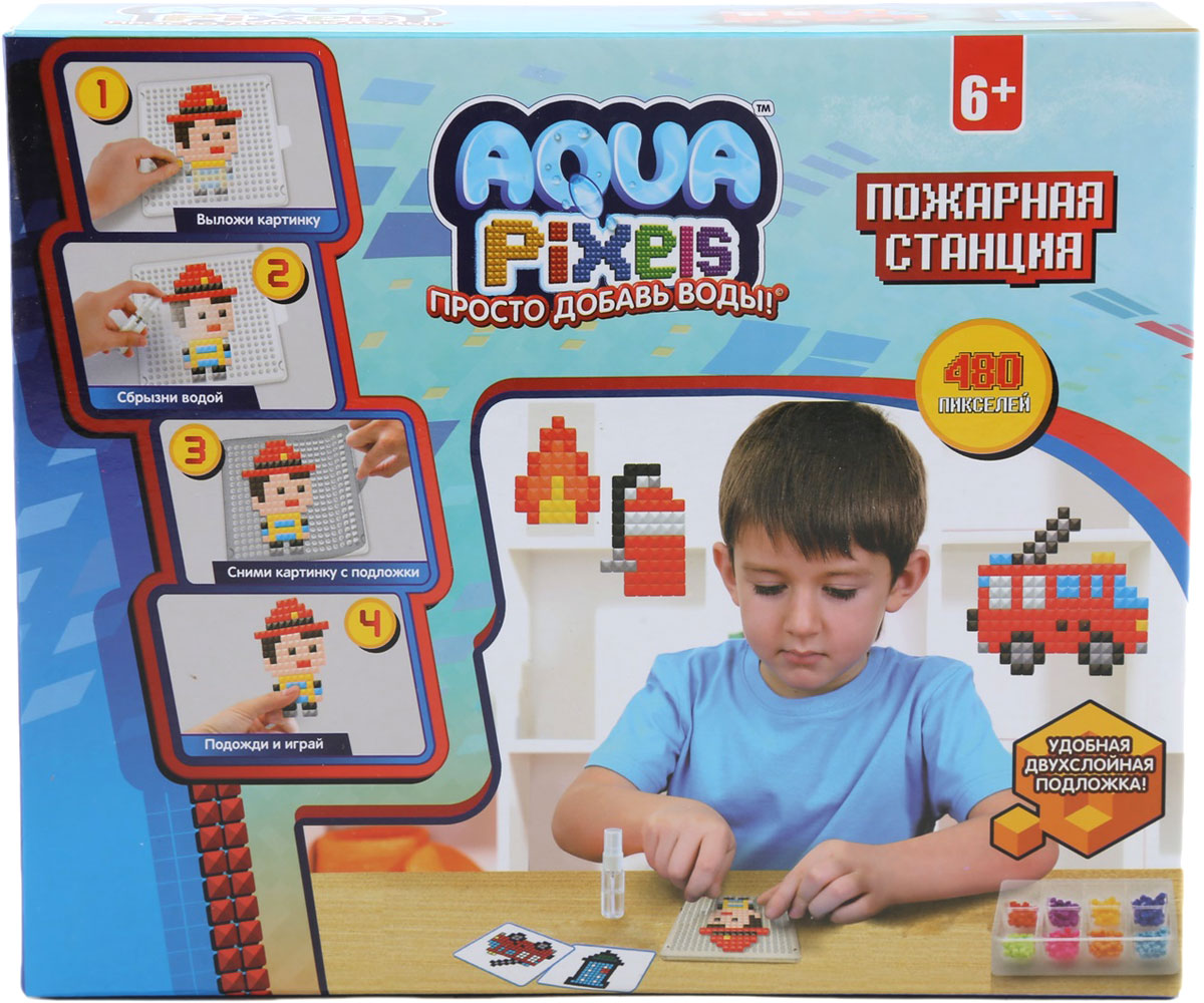 фото Мозаика 1TOY Aqua Pixels "Пожарная станция"