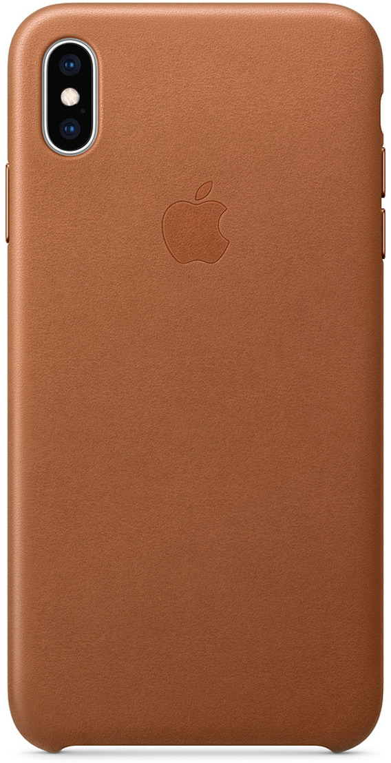 Чехол Apple Leather Case для iPhone XS, Saddle Brown