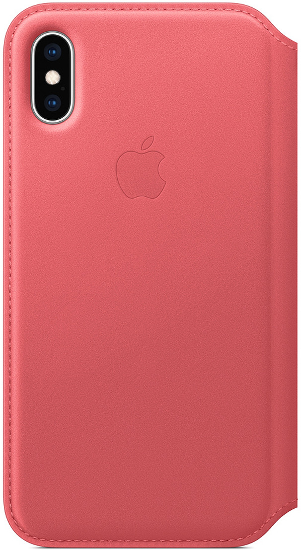 фото Чехол Apple Leather Folio для iPhone XS, Peony Pink