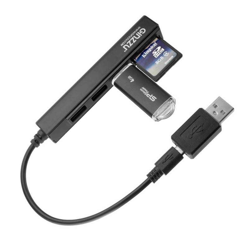 фото Устройство чтения карт памяти USB2.0 OTG Ginzzu GR-513UB черный