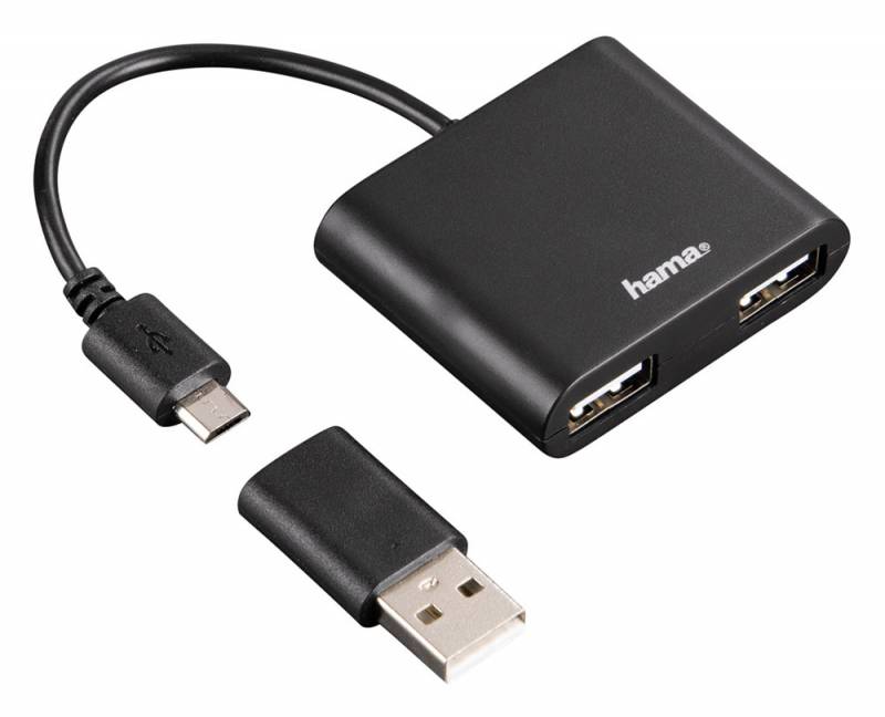 Разветвитель USB-C Hama 3порт. (00054144), цвет: черный