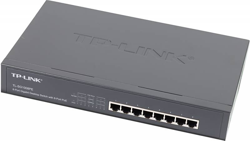 все цены на Коммутатор TP-Link TL-SG1008PE, 316254, серый онлайн