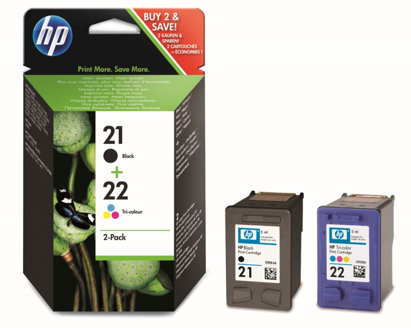 Картридж HP Картридж струйный HP 21+22 SD367AE многоцветный/черный x2уп. для HP DJ 3900/D1400/D1500 SD367AE