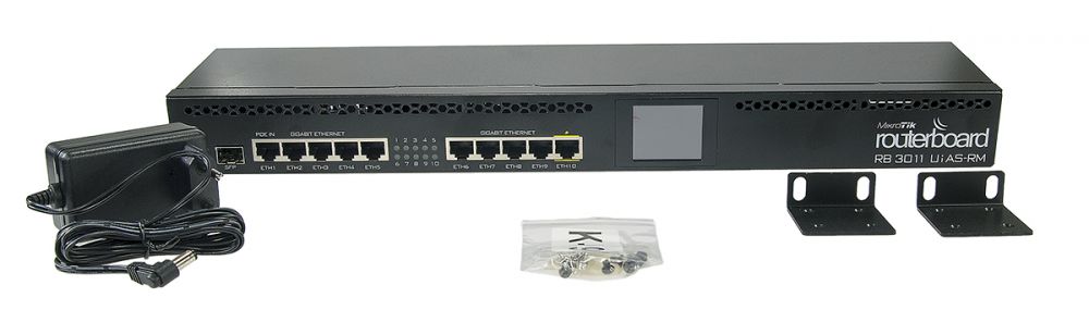 фото Маршрутизатор MikroTik RB3011UIAS-RM 10/100/1000BASE-TX/SFP, 1079983, черный