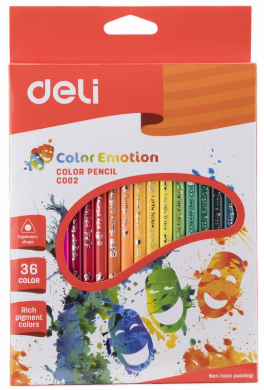 Карандаши цветные Deli Color Emotion, 36 цветов