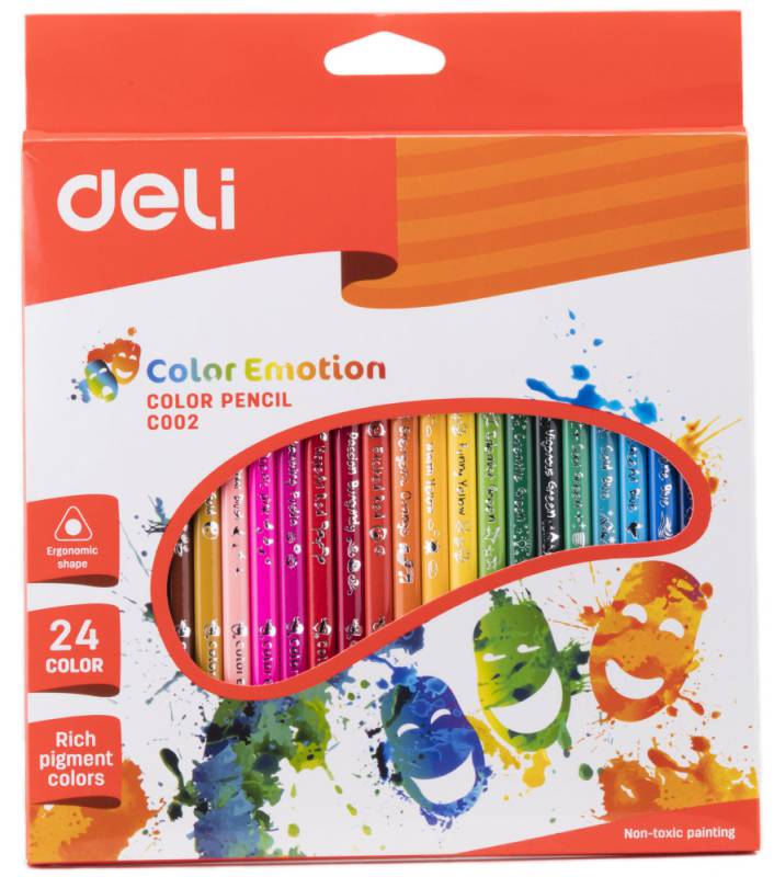Карандаши цветные Deli Color Emotion, 24 цвета